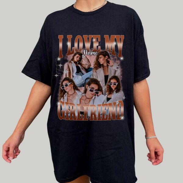 Custom Girlfriend Boyfriend Bootleg Valentine Shirt, Valentine Bootleg Shirt, I Love My Girlfriend Bootleg Shirt, Custom Bootleg Tee - Image 3