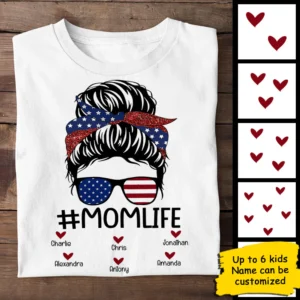 Personalized MomLife Gift For Mom Grandma 4th of July Unisex T-Shirt - Hoodie - Sweatshirt