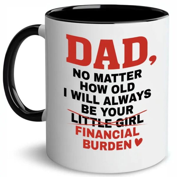 Dad No Matter How Old I Will Always Be Your Financial Burden Mug, Funny Dad Coffee Mug, Dad Mugs - Image 3
