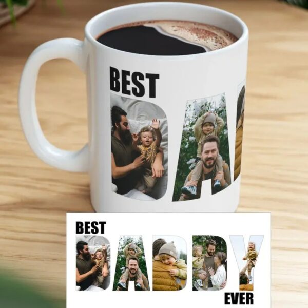 Best Daddy Ever Mug, Custom Father Day Cup, Personalized Photo Collage Mug, Dad Birthday Gift - Image 4