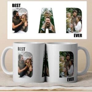Best Daddy Ever Mug, Custom Father Day Cup, Personalized Photo Collage Mug, Dad Birthday Gift