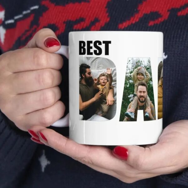 Best Daddy Ever Mug, Custom Father Day Cup, Personalized Photo Collage Mug, Dad Birthday Gift - Image 2