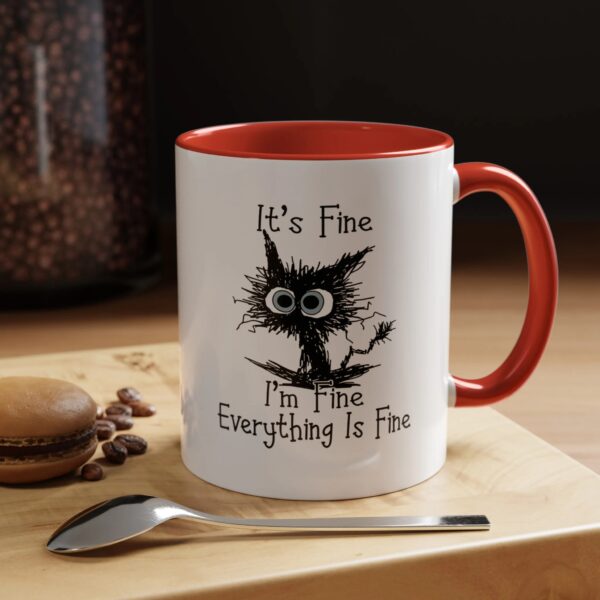 It's Fine I'm Fine Everything is Fine Coffee Mug, Funny, Humor, Cartoon, Gift for Her Him - Image 2
