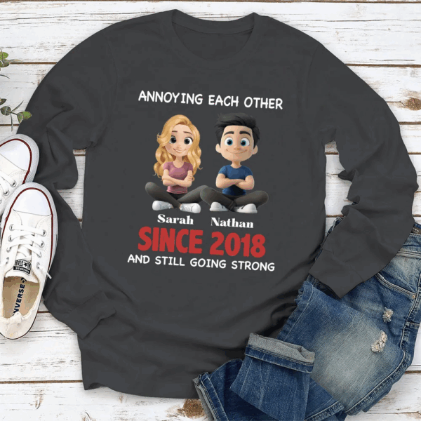 Annoying Each Other - Perfect Couple Gift for All Ages - Personalized Custom Shirt - Image 5