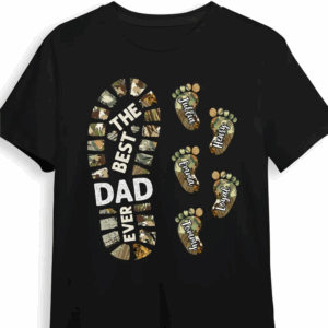 Personalized Gift For Father For Dad Foot Print Unisex Tee Shirt - Hoodie - Sweatshirt