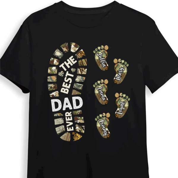 Personalized Gift For Father For Dad Foot Print Unisex Tee Shirt - Hoodie - Sweatshirt