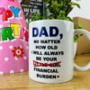 Dad No Matter How Old I Will Always Be Your Financial Burden Mug, Funny Cup For Dad, Fathers Day 2025 Gift, Birthday Gifts Papa