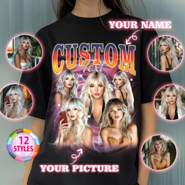 90s Vintage Bootleg Idea Shirt, Custom Your Own Bootleg Shirt, Insert Your Photo Here Shirt, Custom Girlfriend, Boyfriend Photo Shirt