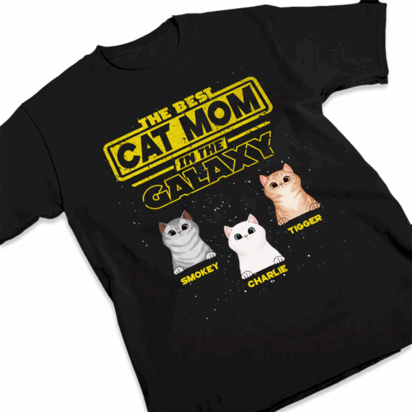 Best Cat Dad In The Galaxy – Gift For Cat Dad, Cat Mom – Personalized Unisex T-Shirt