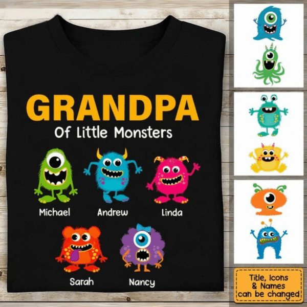 Personalized Grandpa Of Monster Shirt - Hoodie - Sweatshirt