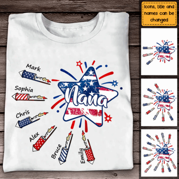 Personalized Firework Gift For Mom Grandma 4th of July Shirt – Hoodie – Sweatshirt