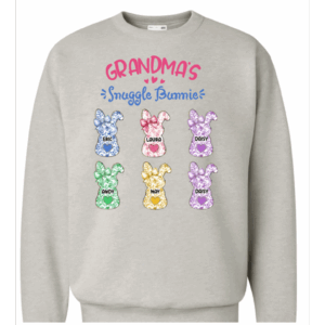 Personalized Grandmas Snuggle Bunnies Ribbon Shirt - Sweatshirt - Hoodie