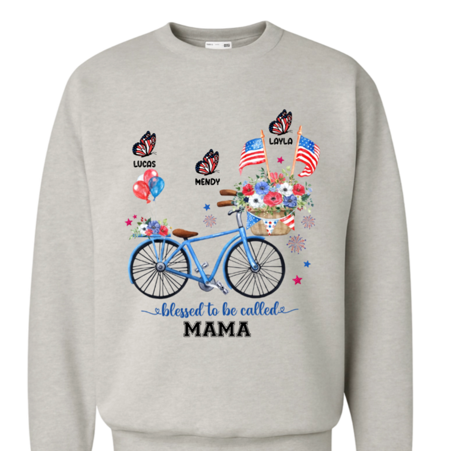 Personalized Gifts For Grandma Bicycle Butterfly Patriotic 4th of July Shirt – Hoodie – Sweatshirt