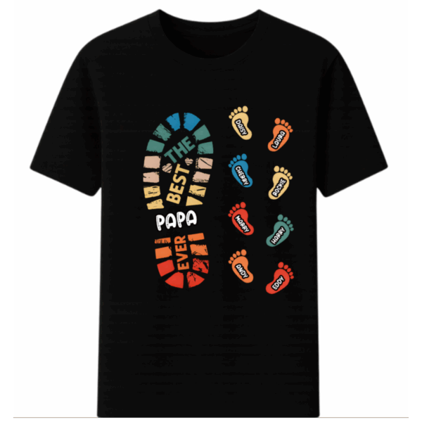 Personalized Gift For Father For Dad Foot Print Unisex Tee Shirt - Hoodie - Sweatshirt