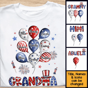 Personalized Ballon Gift For Grandmother 4th Of July Shirt – Hoodie