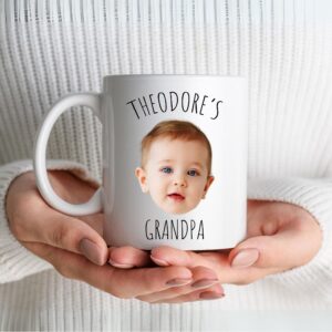 Grandpa Mug Gift, Personalized Baby Face Photo Mug For Grandpa Birthday, Baby Face Coffee Mug