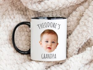 Grandpa Mug Gift, Personalized Baby Face Photo Mug For Grandpa Birthday, Baby Face Coffee Mug