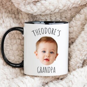 Grandpa Mug Gift, Personalized Baby Face Photo Mug For Grandpa Birthday, Baby Face Coffee Mug