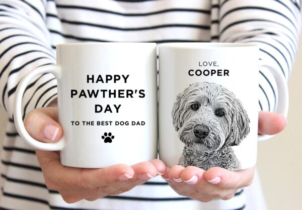 Father's Day Dog Dad Mug, Personalized Pet Mug for Cat Lovers