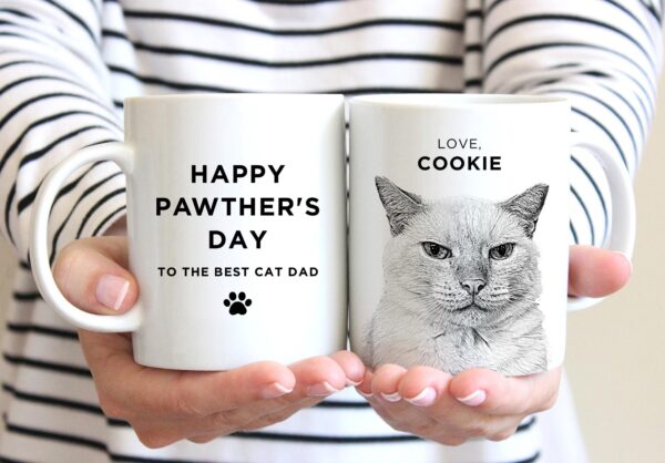 Father's Day Dog Dad Mug, Personalized Pet Mug for Cat Lovers - Image 2