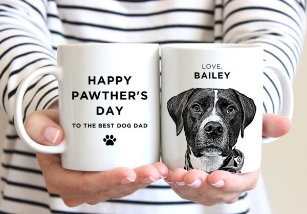 Father's Day Dog Dad Mug, Personalized Pet Mug for Cat Lovers - Image 3
