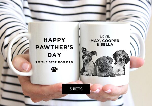 Father's Day Dog Dad Mug, Personalized Pet Mug for Cat Lovers - Image 4