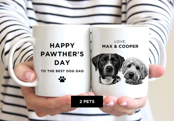Father's Day Dog Dad Mug, Personalized Pet Mug for Cat Lovers - Image 5