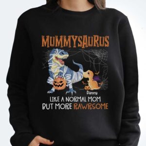 Alternative view of Mummysaurus Halloween – Personalized T Shirt – Sweatshirt – Hoodie