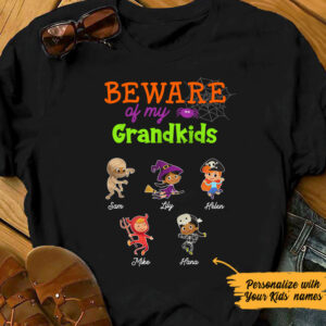 Halloween Beware Of Grandkids – Personalized Unisex T Shirt – Sweatshirt – Hoodie