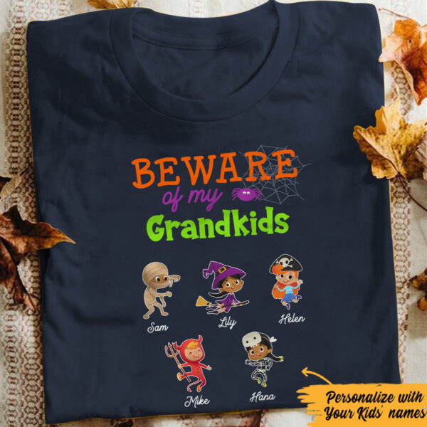 Halloween Beware Of Grandkids – Personalized Unisex T Shirt – Sweatshirt – Hoodie - Image 4
