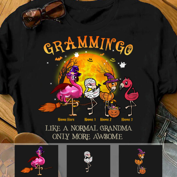 Grandma Flamingo Halloween – Personalized Unisex T Shirt – Sweatshirt – Hoodie - Image 4