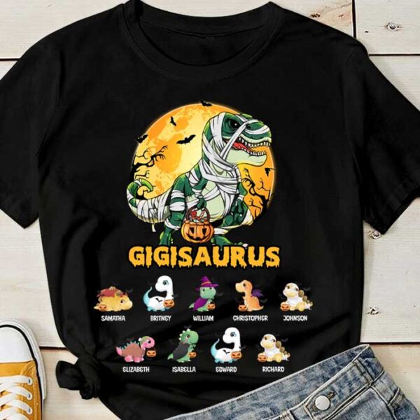 Dino Halloween Fun Night – Personalized Unisex T Shirt – Sweatshirt – Hoodie - Image 4
