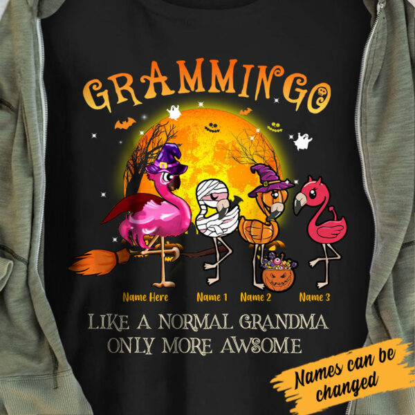 Grandma Flamingo Halloween – Personalized Unisex T Shirt – Sweatshirt – Hoodie