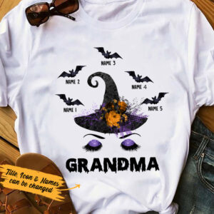 Personalized Grandma Halloween Witch Face - T Shirt, Sweatshirt, Hoodie
