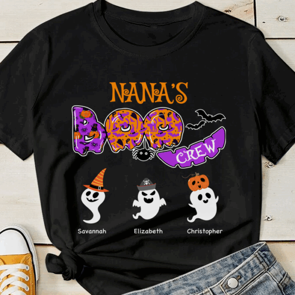 Boo Crew With Halloween Ghosts – Personalized Unisex T Shirt – Sweatshirt – Hoodie - Image 4