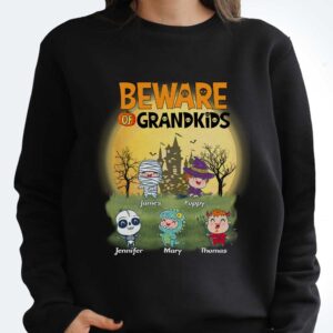Alternative view of Beware Of Grandkids – Personalized T Shirt – Sweatshirt – Hoodie