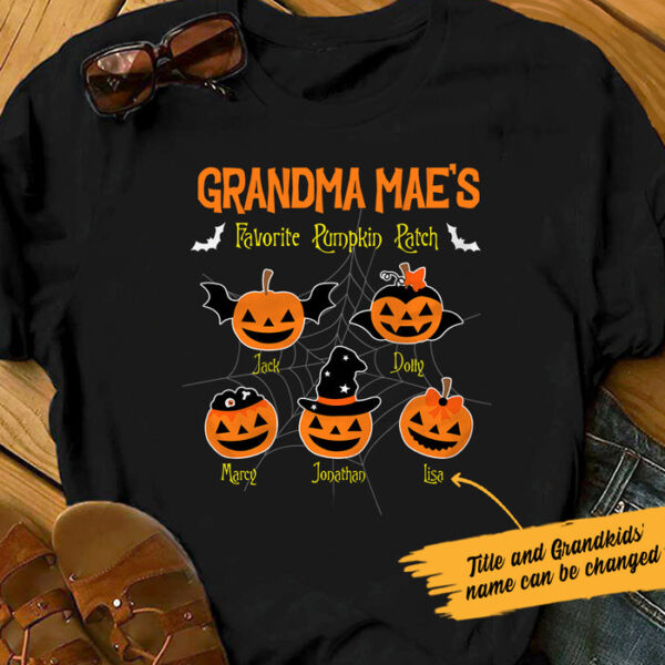 Halloween Grandma Pumpkin Patch – Personalized Unisex T Shirt – Sweatshirt – Hoodie - Image 4