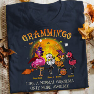 Alternative view of Grandma Flamingo Halloween – Personalized Unisex T Shirt – Sweatshirt – Hoodie