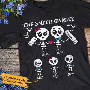 Halloween Skeleton Family – Personalized Unisex T Shirt – Sweatshirt – Hoodie
