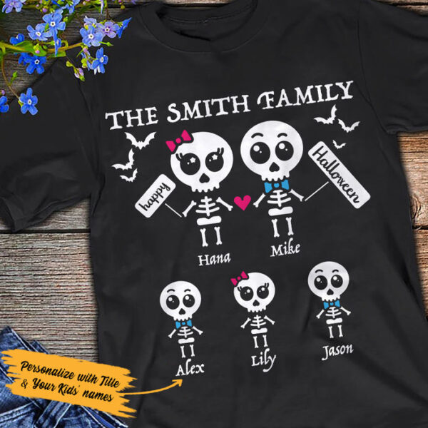 Halloween Skeleton Family – Personalized Unisex T Shirt – Sweatshirt – Hoodie
