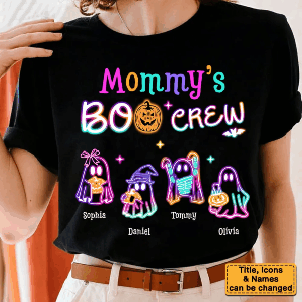 Halloween Mommy's Boo Crew – Personalized Unisex T Shirt – Sweatshirt – Hoodie