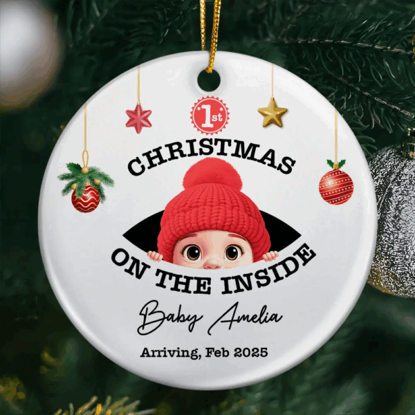 Baby’s First Christmas on the Inside – Personalized Ceramic Ornament