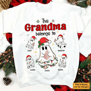 Alternative view of Halloween Christmas Boo Grandma Shirt   - Personalized - T Shirt, Sweatshirt, Hoodie