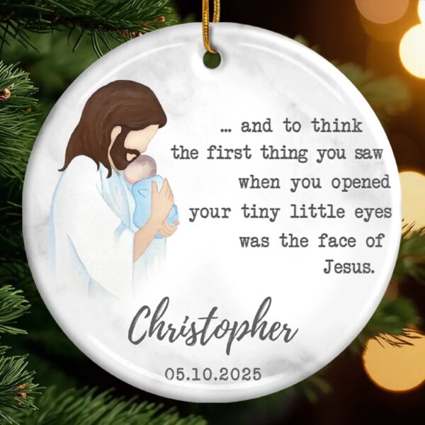 God’s Precious Gift – Personalized Ceramic Ornament - Image 4
