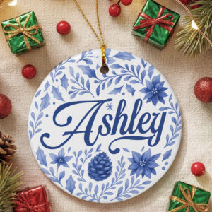 Alternative view of Personalized Name Ceramic Ornament – Custom Family or Sister Keepsake