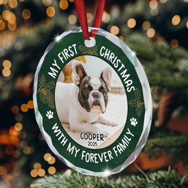 Personalized Pet First Christmas Ornament – Custom Glass Photo Keepsake for Dogs And Cats - Image 4