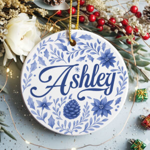 Personalized Name Ceramic Ornament – Custom Family or Sister Keepsake