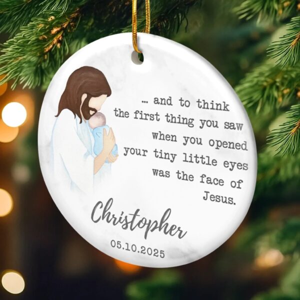 God’s Precious Gift – Personalized Ceramic Ornament - Image 3