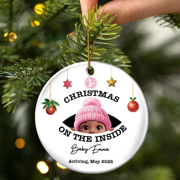 Baby’s First Christmas on the Inside – Personalized Ceramic Ornament - Image 5
