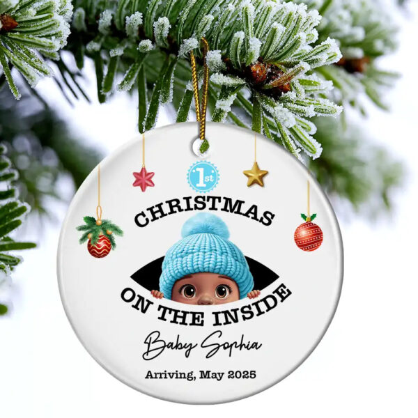 Baby’s First Christmas on the Inside – Personalized Ceramic Ornament - Image 4